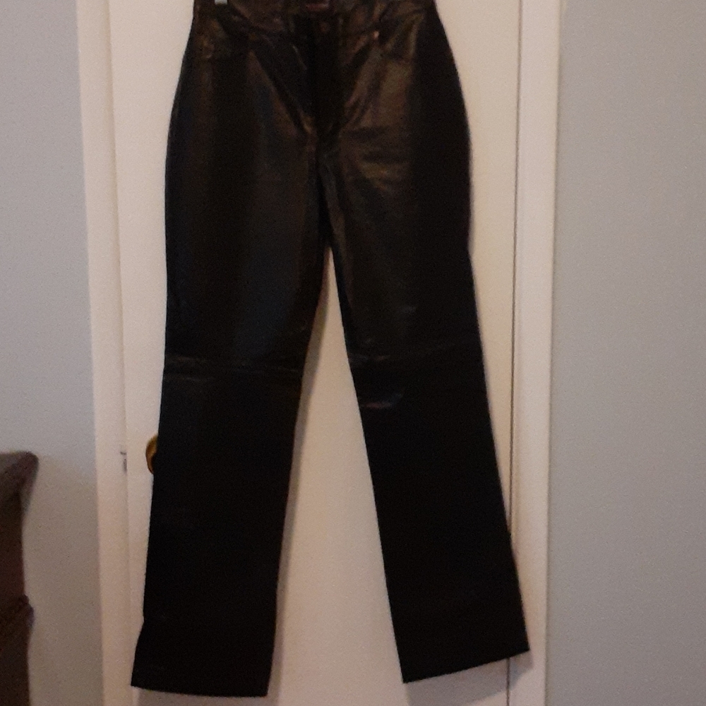 Black leather pants